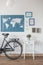 Bike in modern stylish room