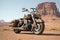 bike parked in the desert. AI Generated