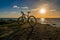 Bike Parked at Rocky Border