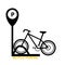 Bike parking illustration. Isolated bike parking. black bicycle parking
