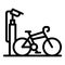 Bike parking security icon outline vector. Space zone