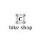 Bike part vector logo for bike shop letter C