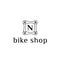 Bike part vector logo for bike shop letter N