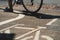 Bike path with stencil on asphalt