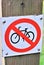 Bike prohibited sign