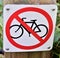 Bike prohibited sign