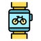 Bike rent smartwatch icon vector flat