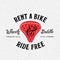 Bike Rental Retro Vector Label or Logo Template