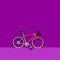 Bike ride on the road purple mode color sport recreation exercise healthy helmet lifestyle outdoor vector illustration eps10