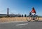 Bike rider enjoys sunny day Golden Gate National Recreation Area