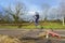 Bike Rider Jumping Ramp With Speed Blurred Background