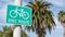 Bike Route green road sign in California, USA. Bicycle lane singpost. Bikeway in Oceanside pacific tourist resort