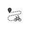 Bike route vector icon