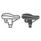 Bike seat line and solid icon, bicycle concept, bike saddle sign on white background, cycling seat icon in outline style