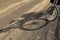 Bike shadow on road