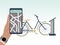 Bike sharing or rental concept. Online bicycle rent service. Hand with smartphone looking for bike to rent.