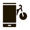 bike sharing services phone option icon Vector Glyph Illustration