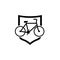 Bike shield icon isolated on white background