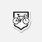 Bike shield sticker icon isolated on gray background