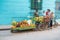 Bike is shop for fruits and vegetables on wheels in Havana, Cuba