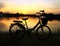 Bike silhouette in the river