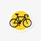 Bike sticker logo, simple bicycle. Flat icon