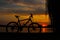 Bike at Sunset - lake Herastrau Bucharest Romania