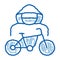 Bike Theft doodle icon hand drawn illustration