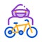 Bike Theft Icon Vector Outline Illustration