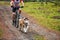 Bikejoring dog mushing race