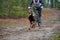 Bikejoring sled dog mushing race