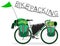 Bikepacking touring bicycle with camping bags. Vector illustration