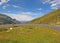 Biker on alpine road