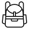 Biker backpack icon outline vector. Motor gear