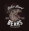 Biker band club badge, roaring wild bear