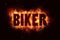 Biker fire text flames explosion explode festival banner