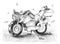 Biker life style cartoon drawing is freedom he sleeping on bike