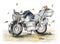 Biker life style cartoon paint is freedom he sleeping on bike