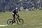 Biker on mountain paths of Chamrousse