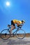 Biker riding a bike on an open road