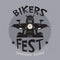 Biker riding a motorcycle. Bikers event or festival emblem