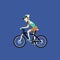 A biker riding a mountain bike, Vector illustration