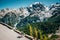 Biker on the road - Cyclist photo. Tour, Italy, Passo dello Stelvio