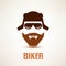 Biker or rocker vector symbol
