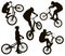 Biker silhouettes set