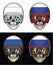 Biker Skull Goggles and Grunge Russia Flag Helmet