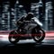 Biker on sports bike, white and black background, intense speed