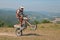 Bikers riding enduro motorcycles KTM 350 EXC