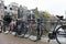 Bikes Attached to a Bridge along a Canal in the De Wallen Neighborhood of Amsterdam
