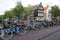 Bikes on the bridge in Amsterdam